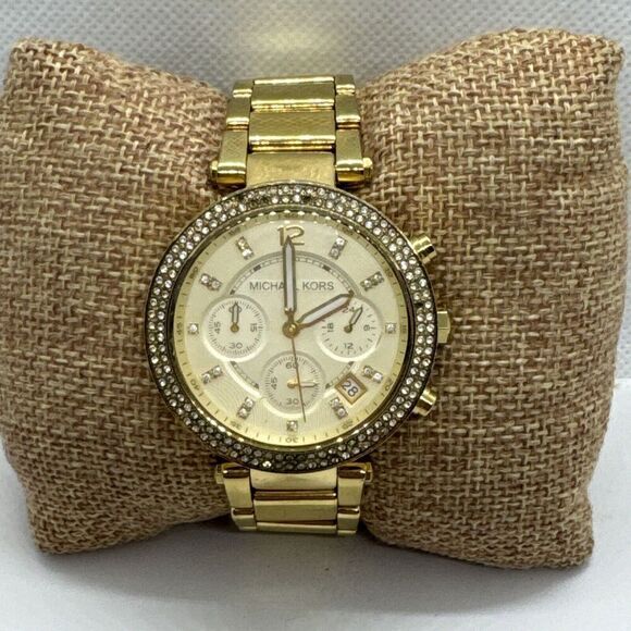 Michael Kors Parker MK5354 Women's Gold Stainless Steel Analog Dial Watch JNA614 - Picture 1 of 11